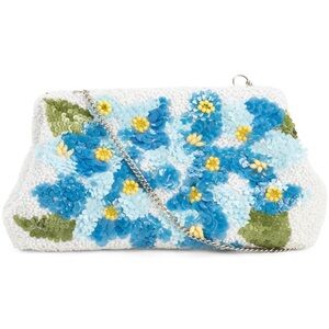 MADE IN INDIA Hand beaded Hydrangea Floral Handbag - NWT